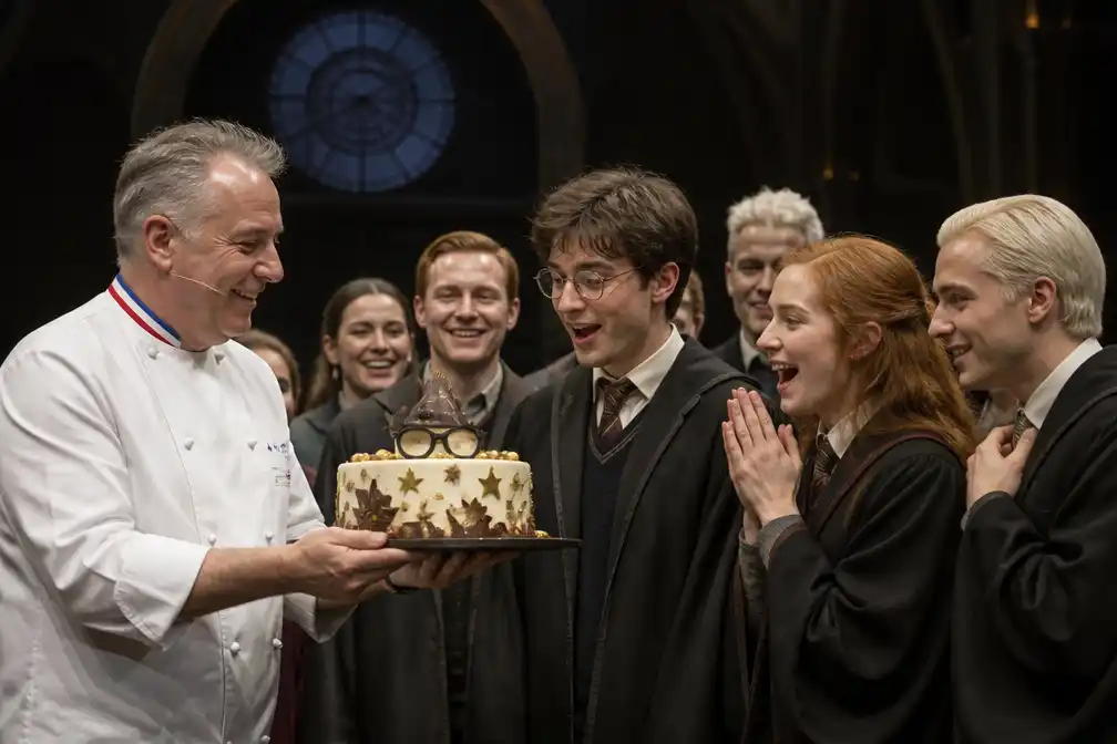 Robèrt van Beckhoven verrast Harry Potter-cast in Scheveningen met taart