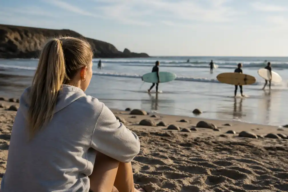 Surfvakantie kost Janine (26) 2450 euro: twee weken toekijken vanaf het strand
