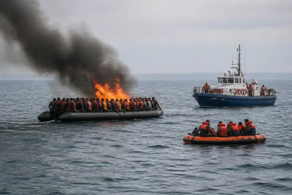 Brand op migrantenboot met 160 opvarenden in Kanaal, grote reddingsactie