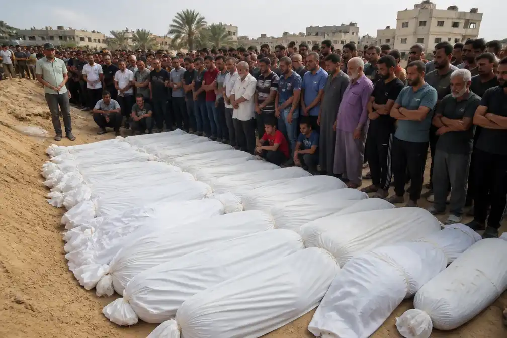Gazanen begraven 112 slachtoffers van Israëlische aanval uit 2023