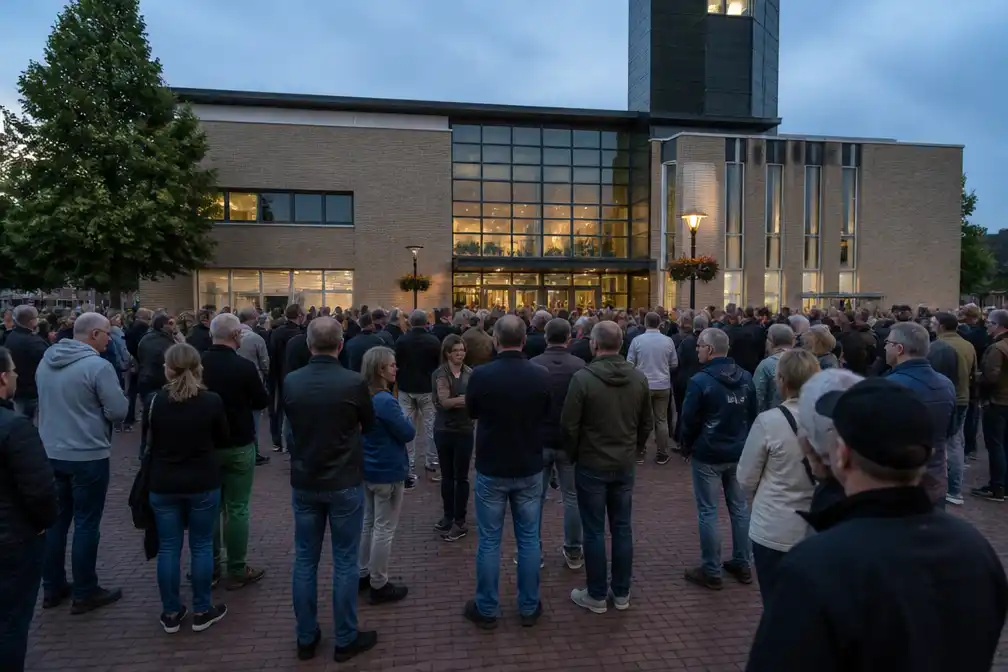 Rustige demonstratie tegen asielzoekers in Vriezenveen
