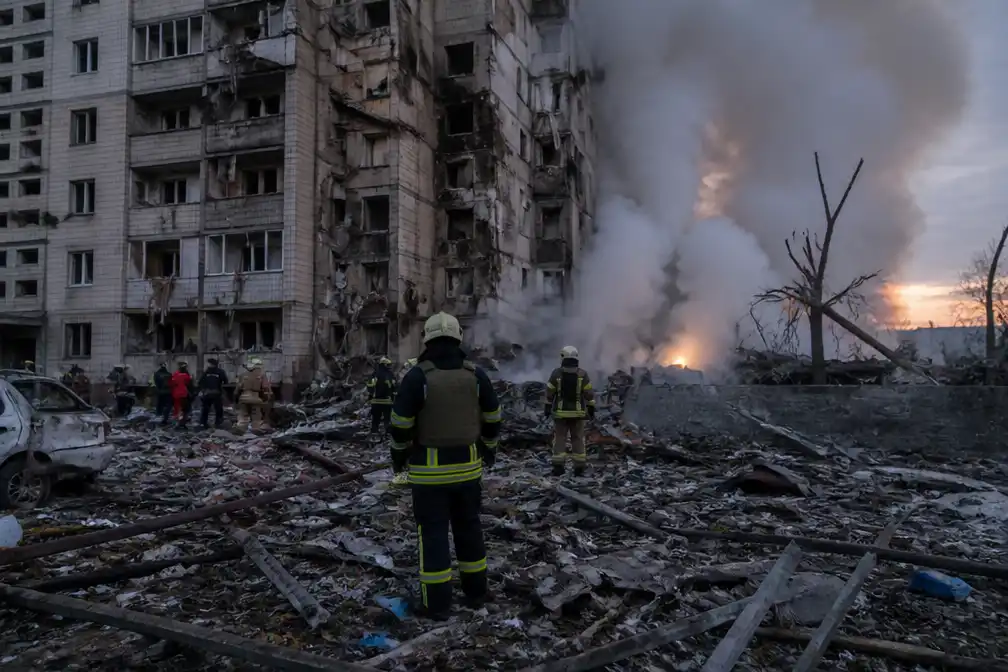 Russische raketaanval op Kyiv en omgeving doodt minstens 14 mensen