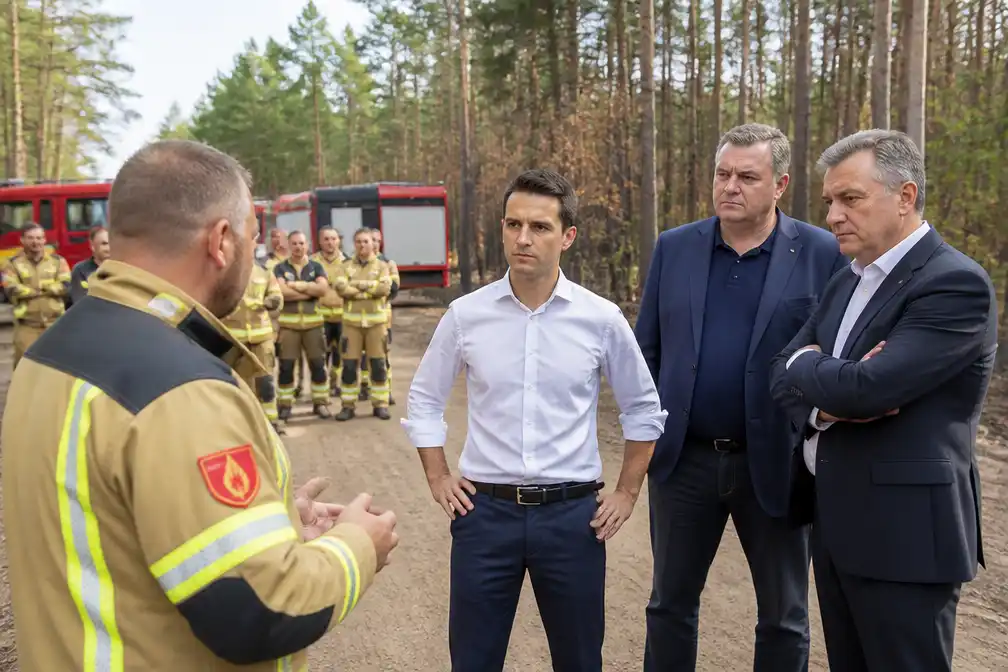 Rob Jetten bezoekt Venray na natuurbrand en bedankt hulpverleners