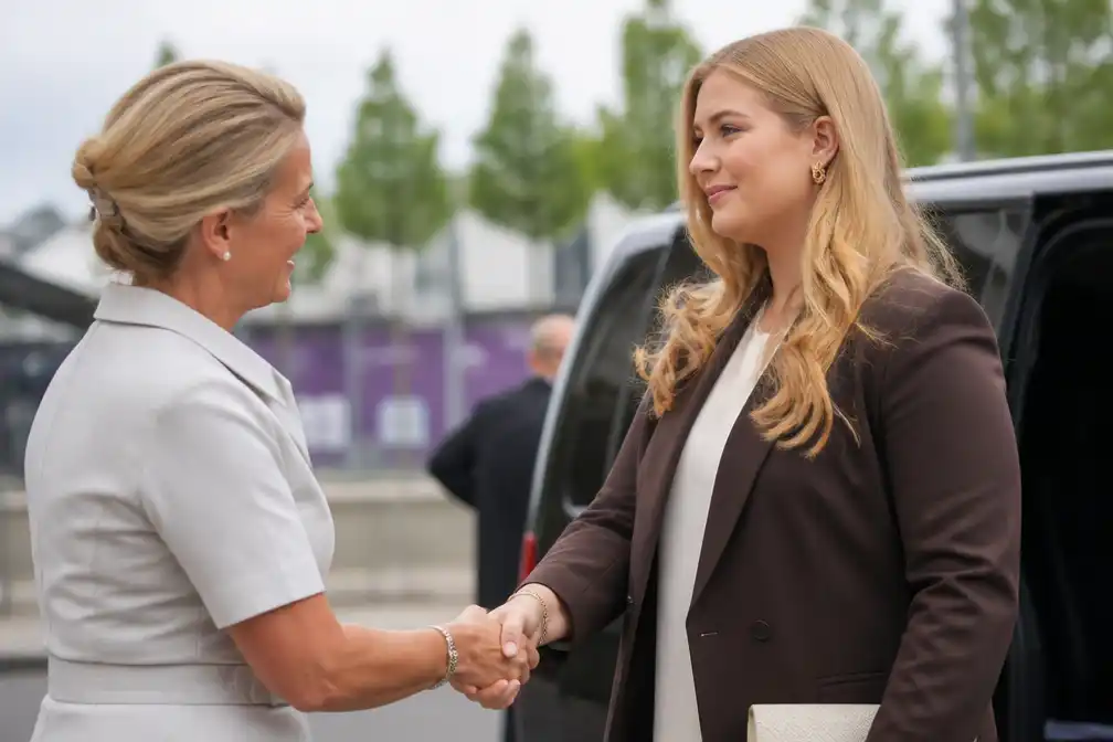 Prinses Amalia aangekomen in Aken voor WK paardensport