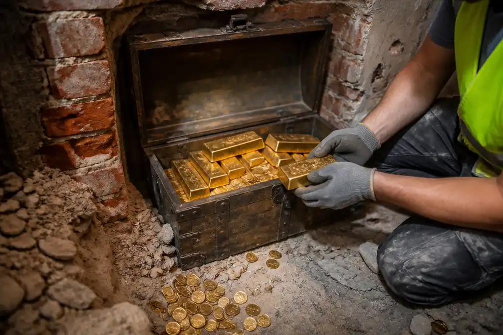 Bouwvakkers vinden goudschat van 9 miljoen euro in kelder in Sint-Gillis-Dendermonde