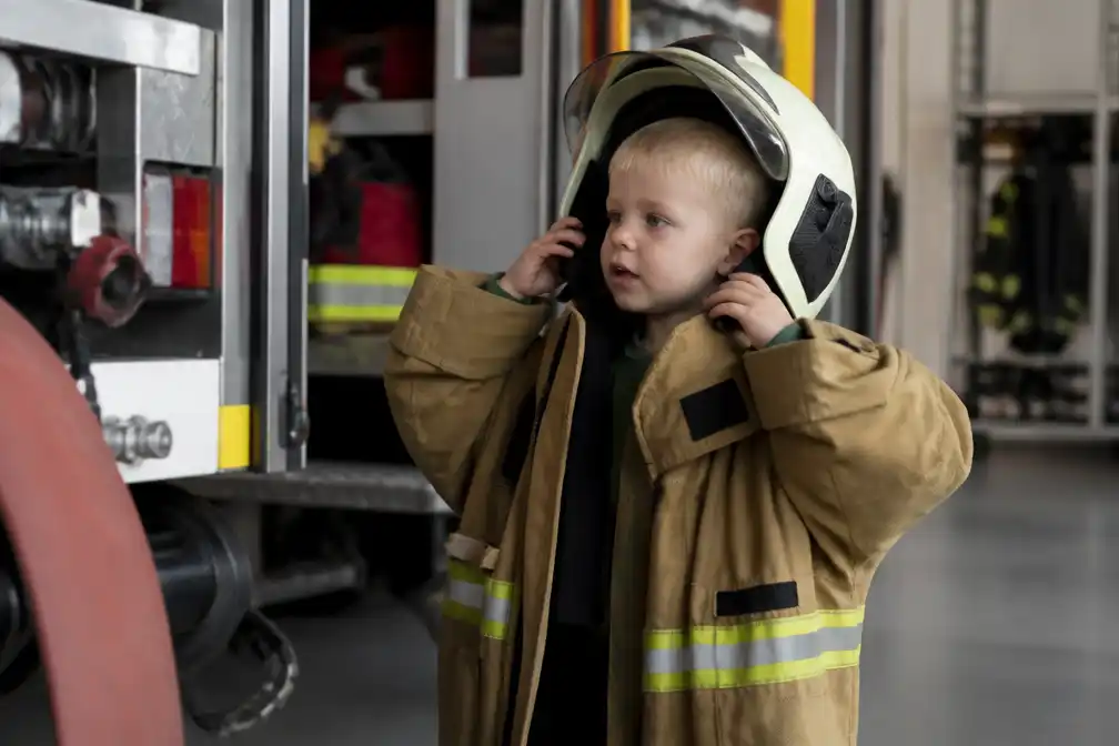 Peuter Owen (2) ruilt zijn speen voor een helm en een dag bij de brandweer