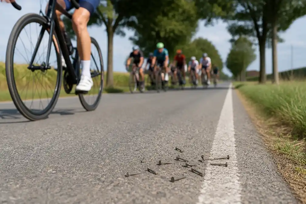 Spijkers twee keer gestrooid op jeugdparcours in Leest: lekke banden