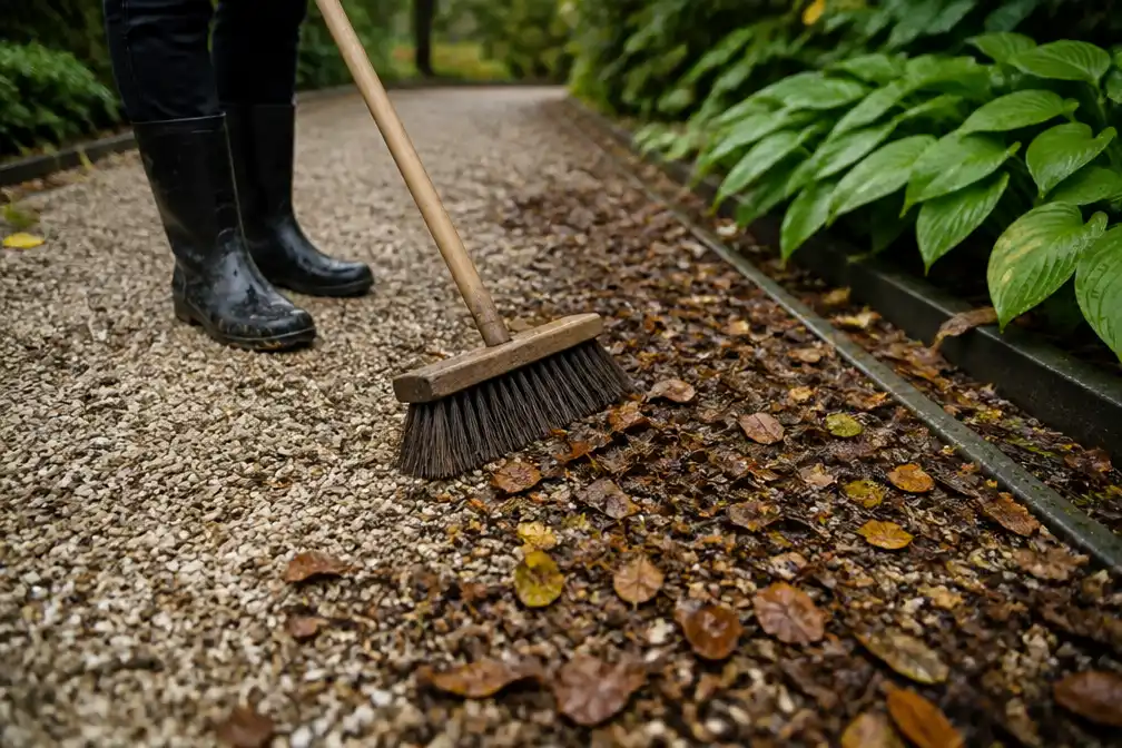 Schoonmaakexpert: maak tuingrind voor de herfst schoon om kleur te herstellen