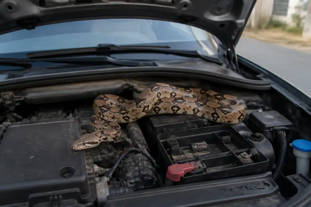 Franse automobilist vindt anderhalve meter lange boa constrictor onder motorkap