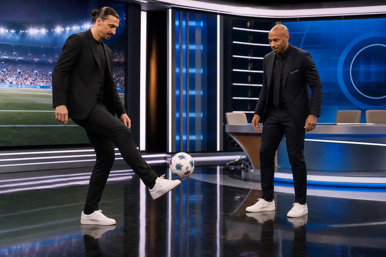 Ibrahimovic en Henry tonen kunsten in studio FOX Sports