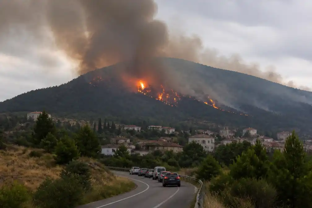 Honderden geëvacueerd uit Gátova na bosbrand door bliksem in Valencia