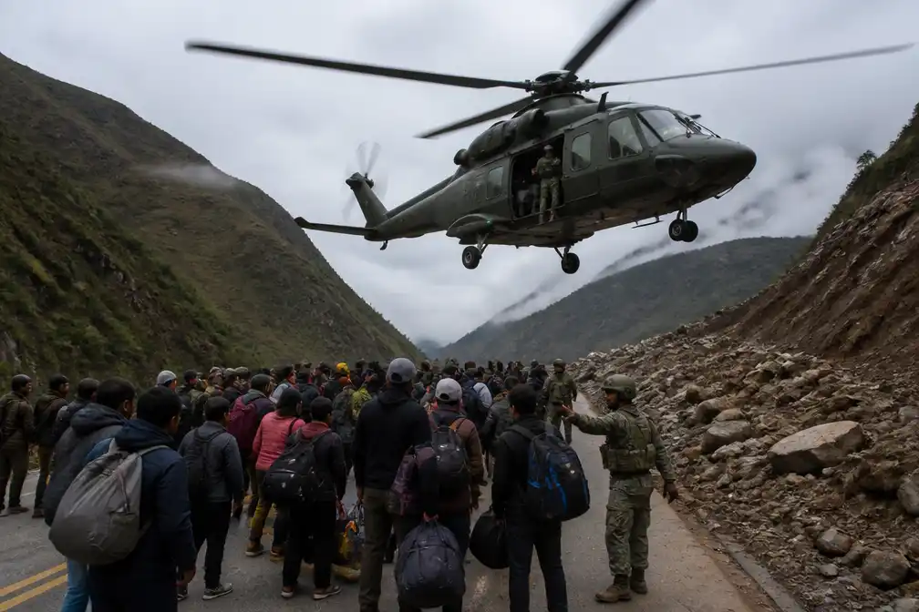 Peruaans leger evacueert honderden gestranden na modderstroom in zuiden