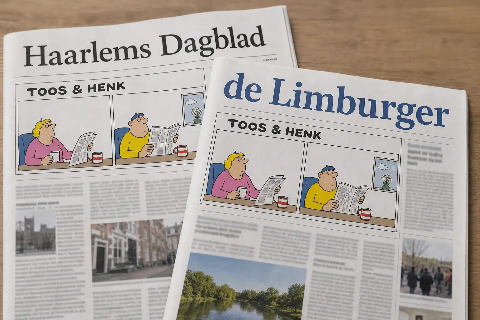 Cartoon Toos en Henk verschijnt op 20 juni in twee kranten