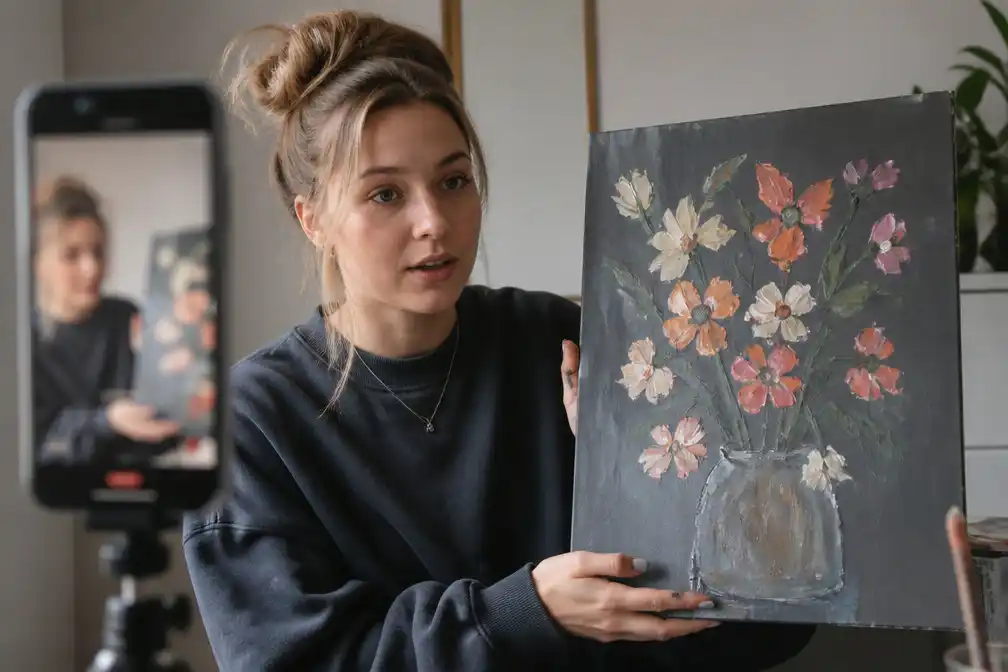 Bloemenschilderij van Jess gaat viraal om verkeerde redenen