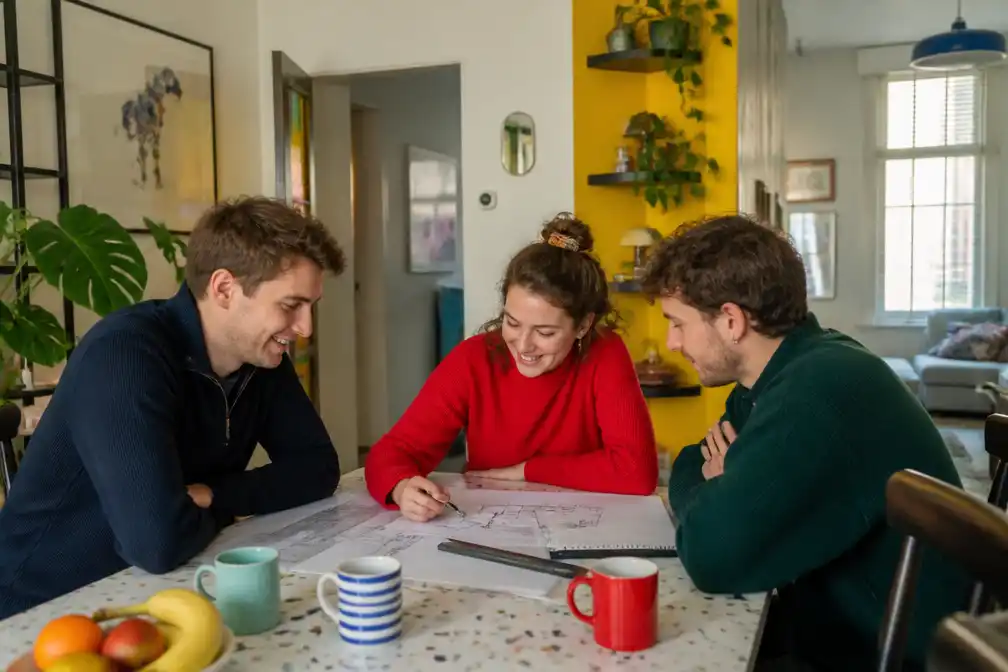 Architectenvrienden delen na studie kleurrijke starterswoning in Rotterdam