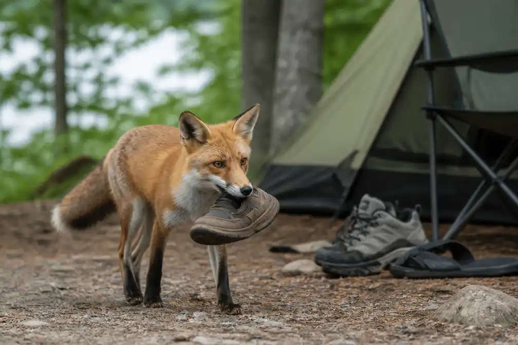 Vossen stelen meer dan honderd schoenen van kampeerders in Canadees park