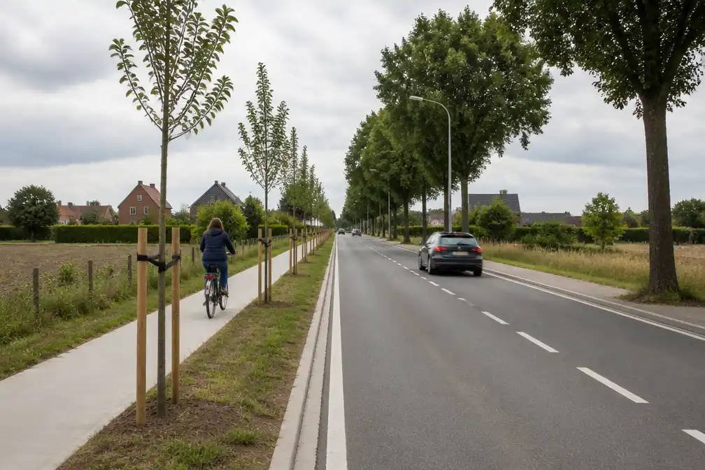 Deinze en Zulte maken fietsroute Brugstraat tussen Machelen en Grammene veiliger