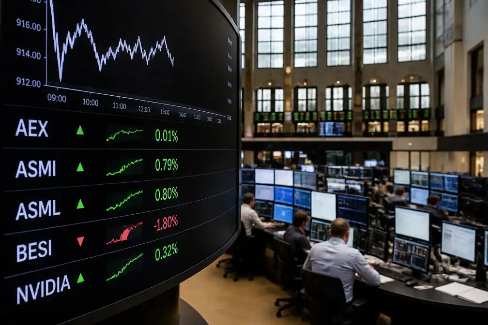 AEX begint vrijwel vlak; chipfondsen verdeeld bij opening