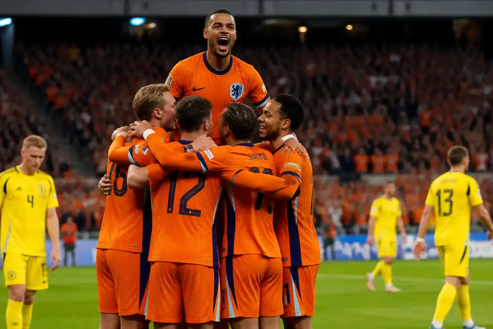 Oranje boekt klinkende 5-1 zege op Zweden; Koeman krijgt fraaie cijfers