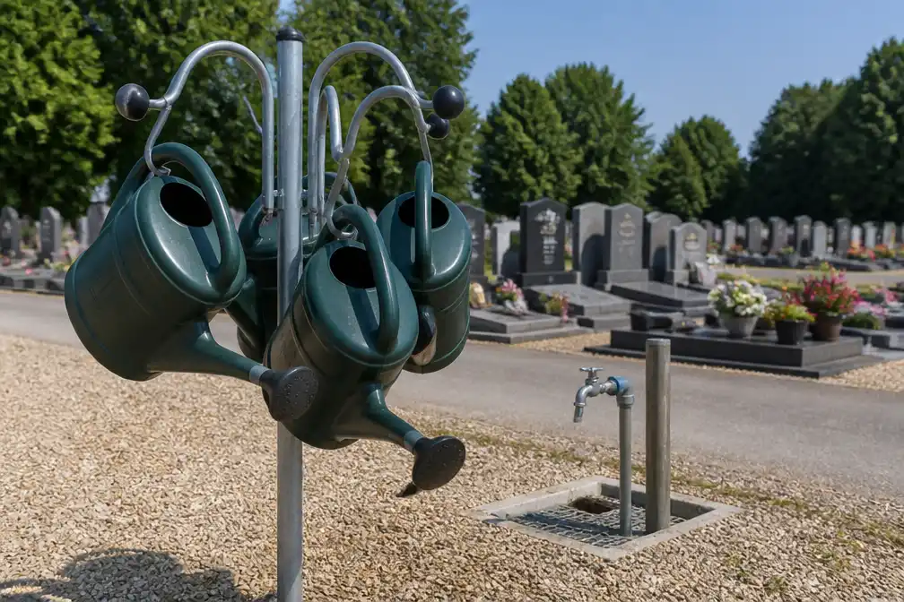 Kasterlee plaatst gieterbomen op drie begraafplaatsen zodat bezoekers geen flessen meer nodig hebben