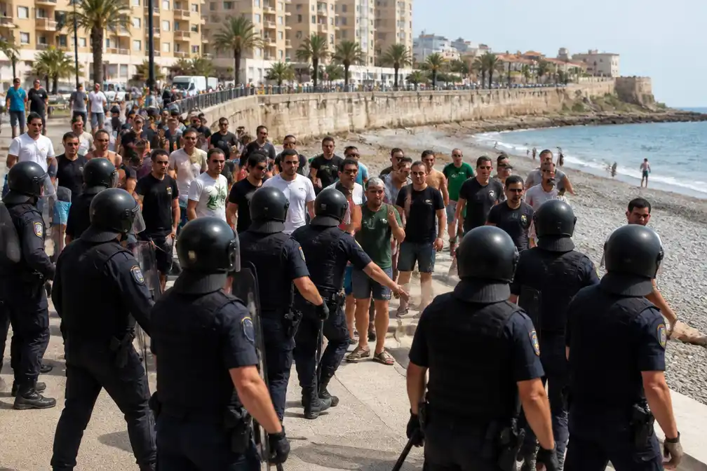 Ceuta: opnieuw botsingen; bewoners steken hutjes in brand en blokkeren Rode Kruis