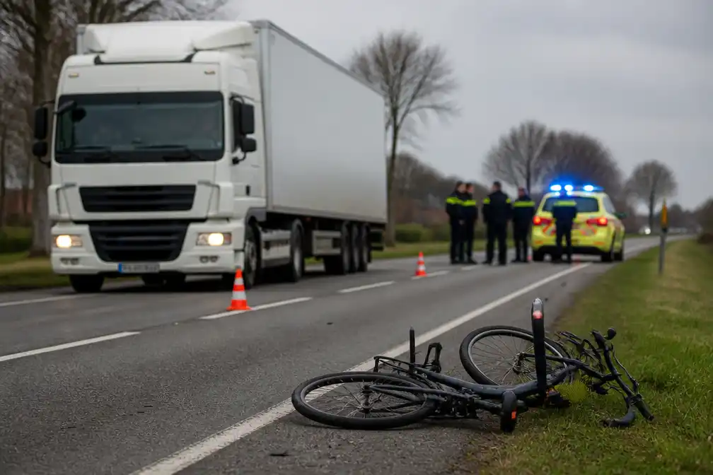 Minderjarige fietser overlijdt bij aanrijding met vrachtwagen in Haalderen