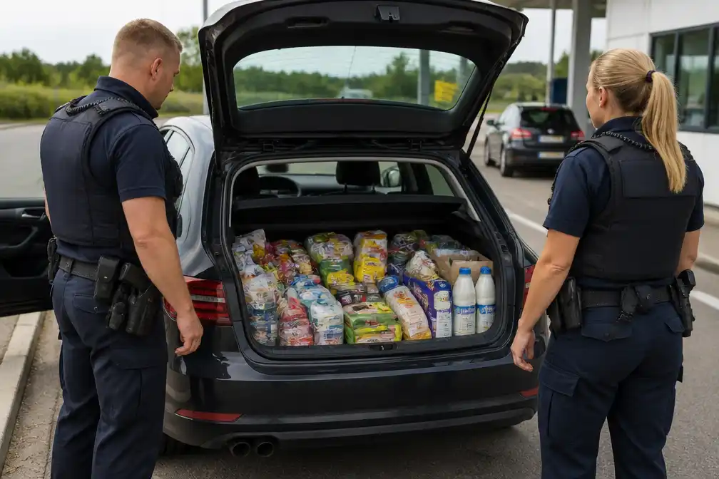 Duitse politie treft bij controle 4.000 euro aan boodschappen aan in auto