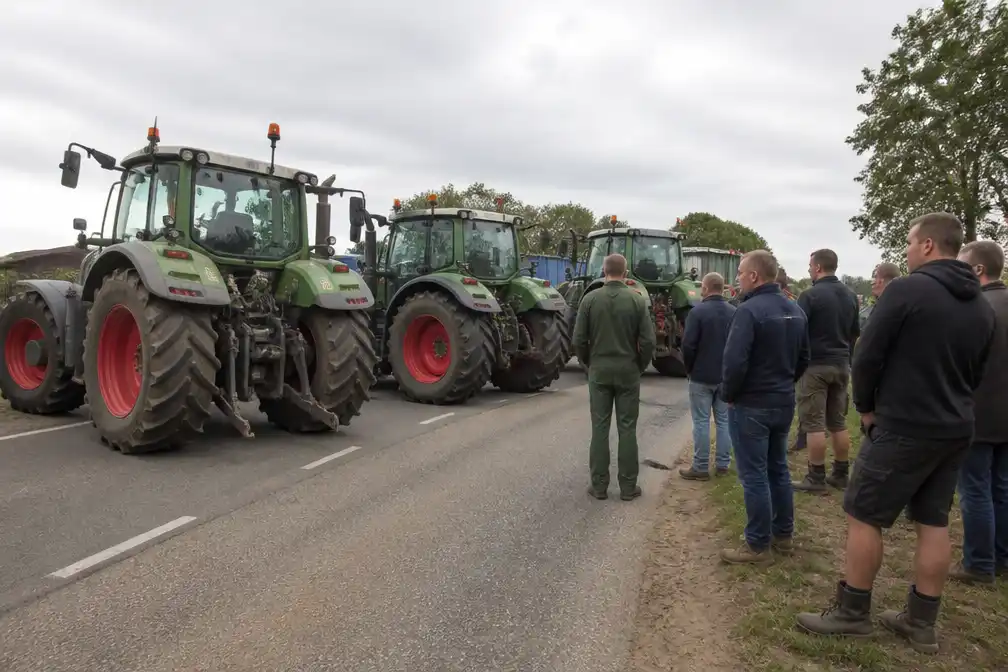 Boze boeren blokkeren toegang tot omstreden Ventilus-werf in Zuienkerke
