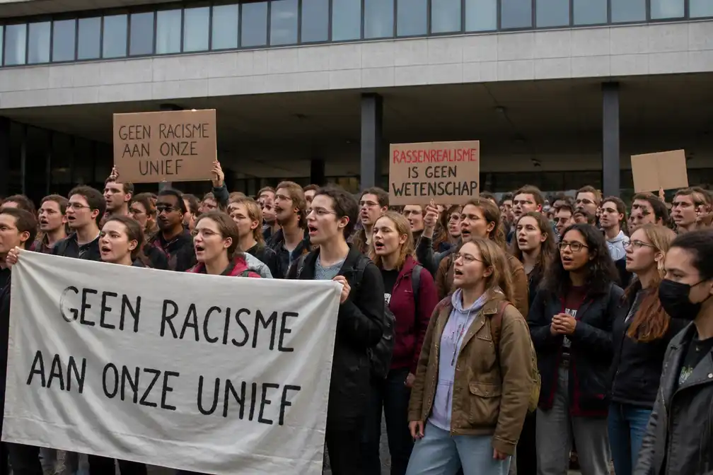Studenten protesteren bij openingstoet UGent tegen aanstelling Nathan Cofnas