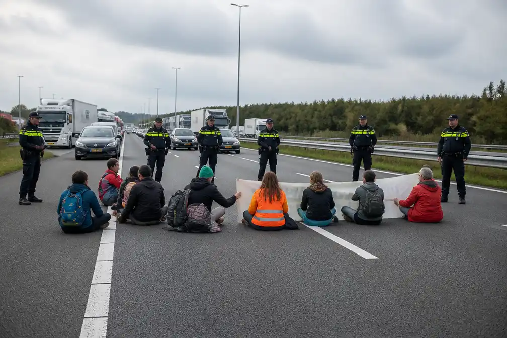 Extinction Rebellion blokkeert A12 bij Zevenaar richting Duitse grens