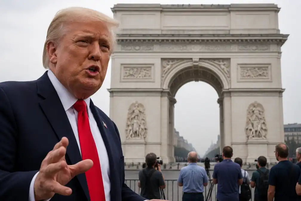 Trump: triomfboog in Washington wordt militair complex met drones