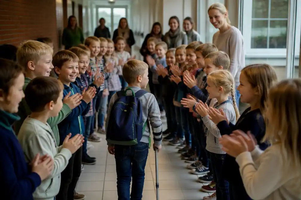 Stan (7) terug naar school na coma door zwaar ongeval in Oostenrijk