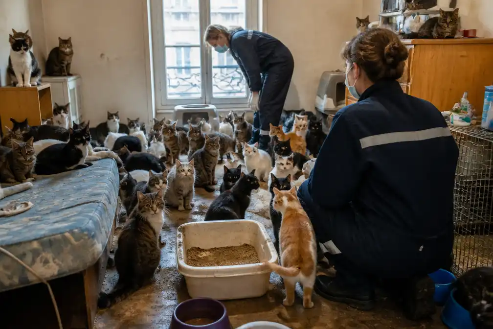 Meer dan 75 katten ontdekt bij gedwongen ontruiming in Parijs