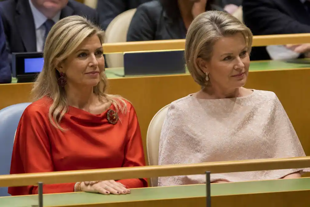 Koningin Máxima en koningin Mathilde samen bij VN-vergadering in New York
