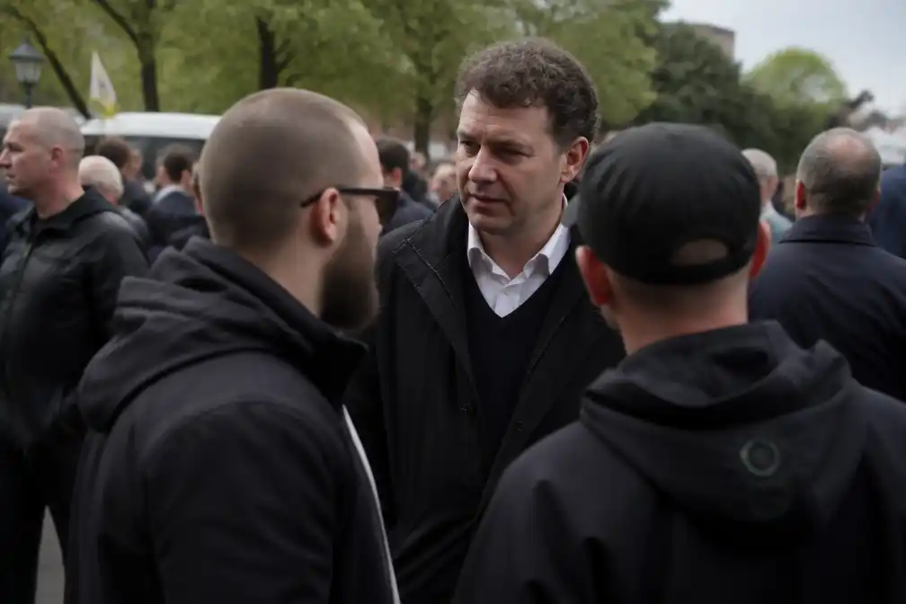 FVD-senator Kemperman bij extreemrechts protest op Malieveld in Den Haag