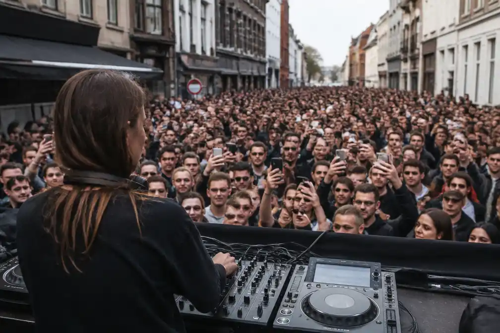 Charlotte de Witte draait gratis set in Gentse Overpoortstraat, ook fans uit Duitsland en Frankrijk