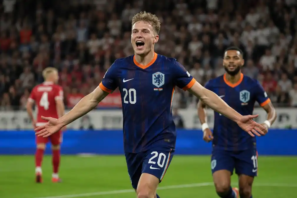 Meerdink bezorgt Oranje met twee goals zege op Servië (1-2)