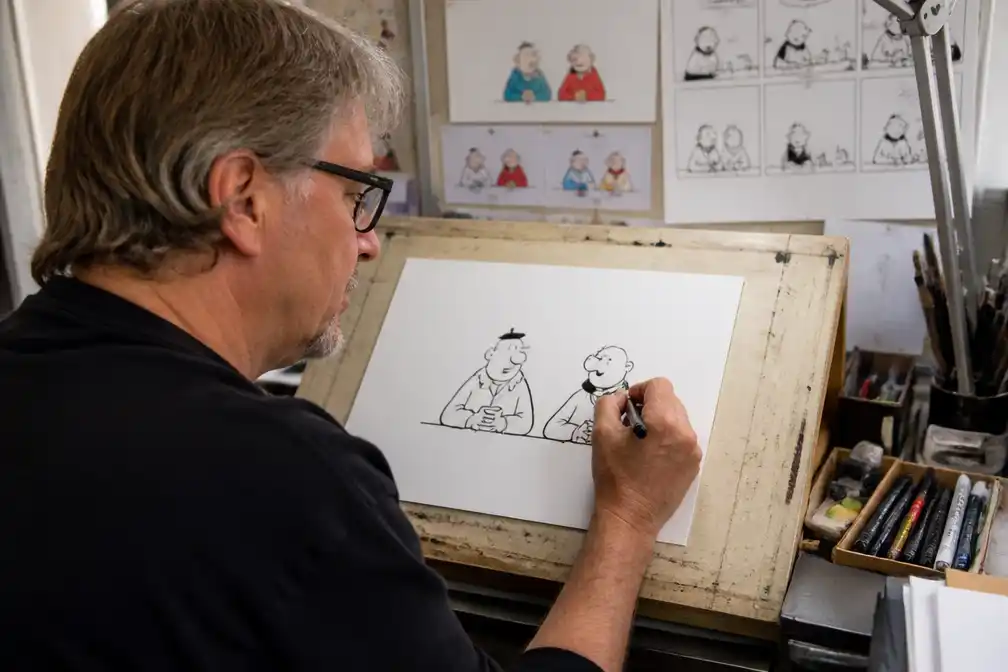 Cartoon Toos en Henk van Paul Kusters in De Limburger en Haarlems Dagblad