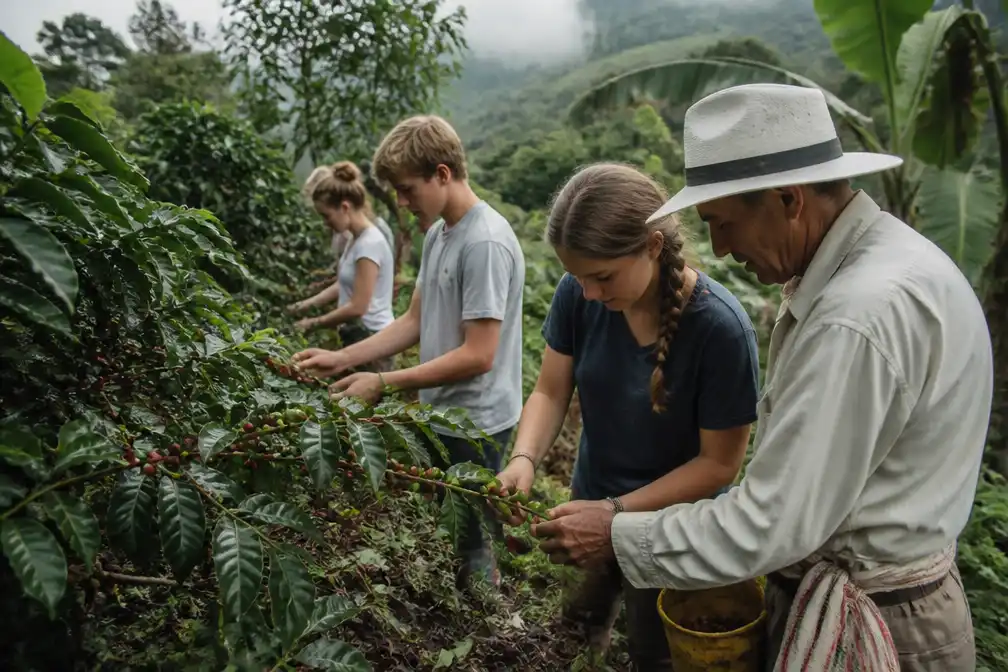 Twaalf Schotense jongeren helpen koffieboeren in Colombiaans dorp Pandi