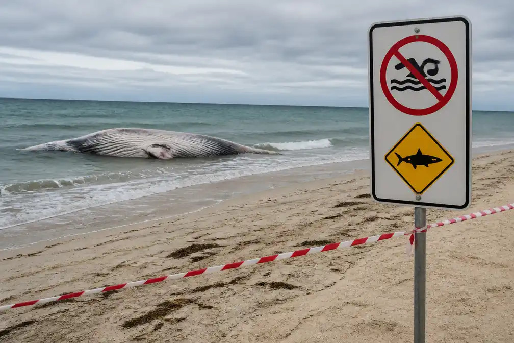 Strand City Beach in Perth dicht na aangespoelde walvis, waarschuwing voor haaien