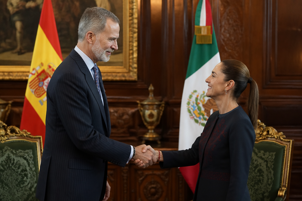 Spaanse koning Felipe ontmoet Mexicaanse president Sheinbaum in Mexico-Stad