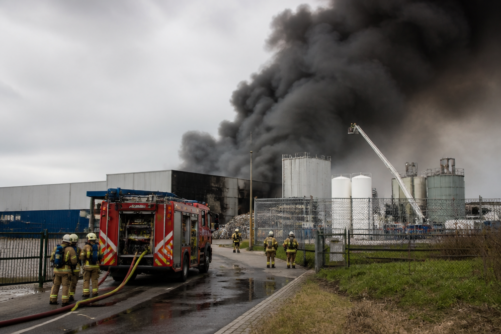 Grote afvalbrand bij Renewi in Gentse haven; bewoners moeten ramen sluiten