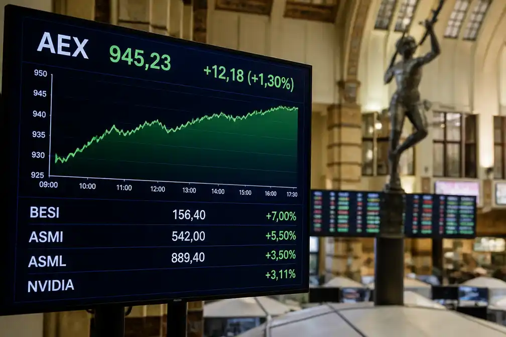 Chipbedrijven stuwen AEX naar flinke winst, Besi omhoog met 7 procent