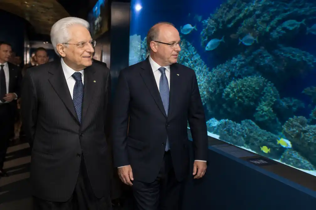 Prins Albert en president Mattarella bezoeken Oceanografisch Museum in Monaco