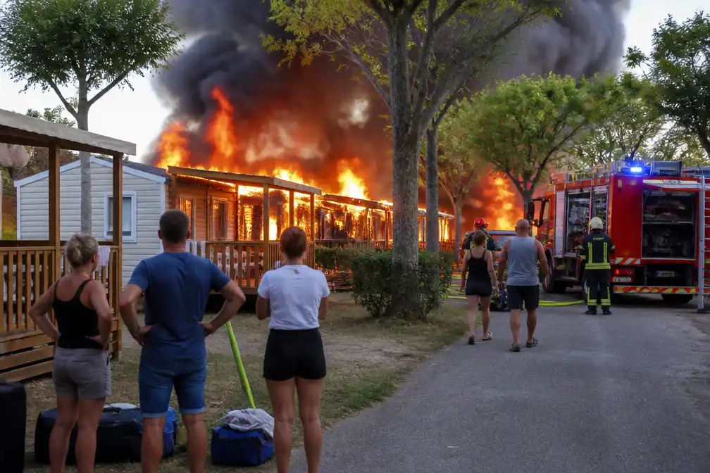 Nederlanders vluchten voor grote brand op camping Bella Italia aan het Gardameer