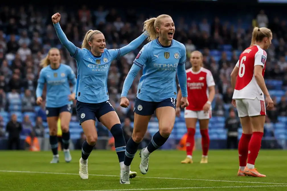 Manchester City verslaat Arsenal met 4-2 en loopt uit tot tien punten in WSL