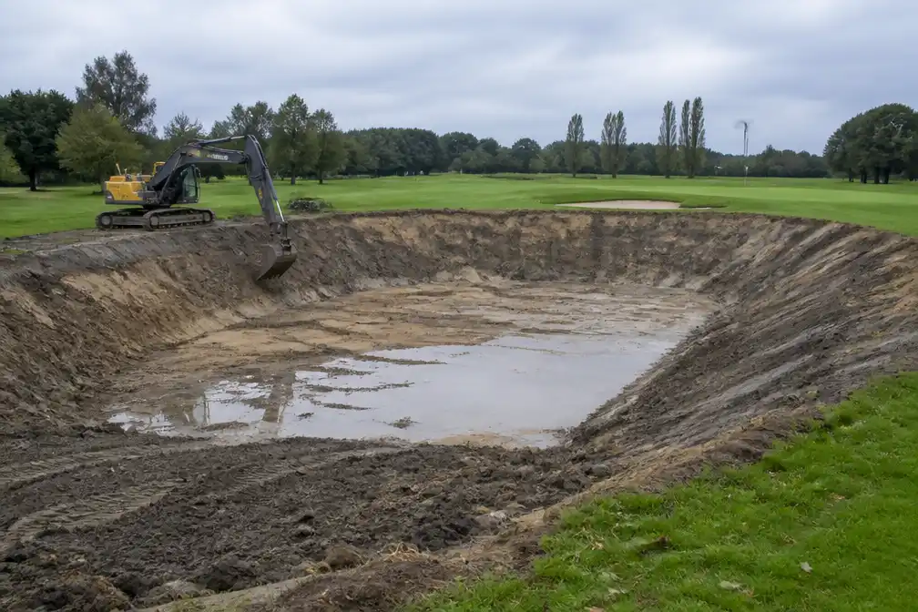 Aanleg bufferbekken op Golf ter Hille in Koksijde van start
