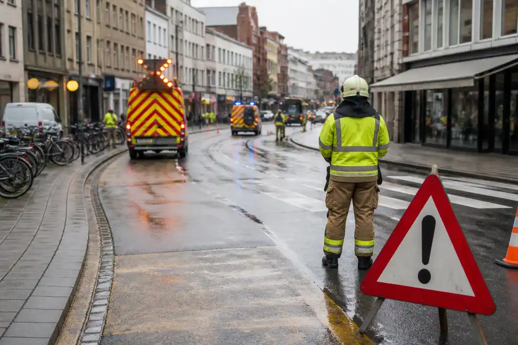 Oliespoor in centrum van Lier: twee fietsers naar ziekenhuis, straten extra glad