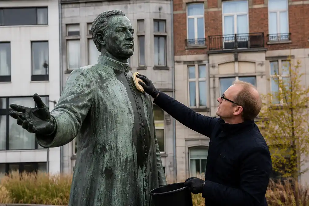 Minister Weyts poetst standbeeld van Daens op en trapt opfriscampagne af in Aalst