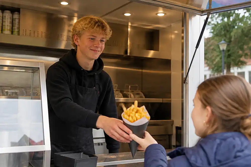 Havo-scholier Lauran (16) opent eigen frietkraam Lau's Frietboutique